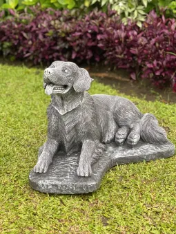 Cooper - Golden Retriever, liegend,  65cm L | Steinguss 